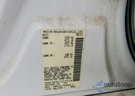 2014 Nissan Altima 2.5 z USA, uszkodzony, nr VIN 1N4AL3AP3EC123554